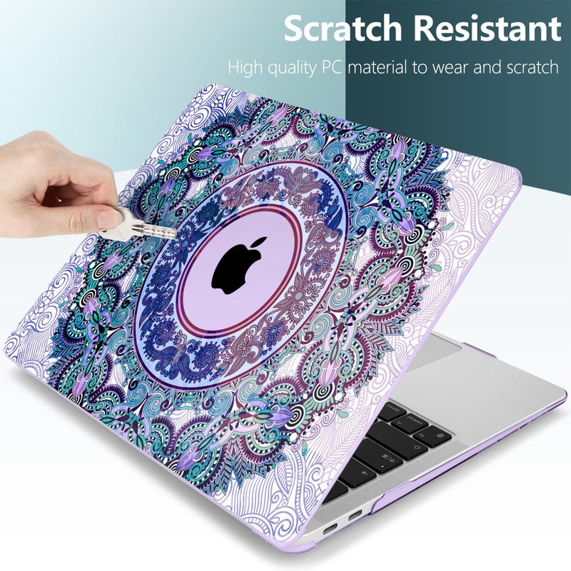 TWOLSKOO Case for MacBook Air 13.3 Inch (Old Version 2018â€“2021, Models: M1 A2337, A2179, A1932) â€“ Hard Shell Case with Screen Protector & Keyboard Cover, Purple Mandala - Image 3